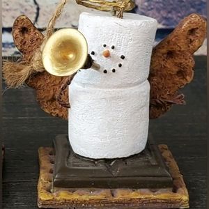 S'mores Angel With Horn Ornament